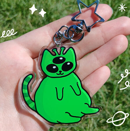 Green Alien Acrylic Keyring Green Alien Acrylic Keyring